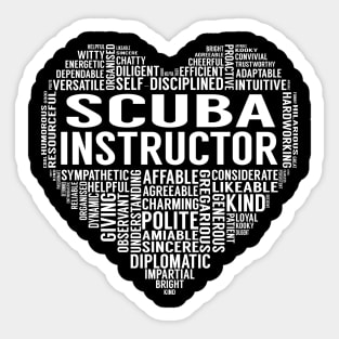 Scuba Instructor Heart Sticker